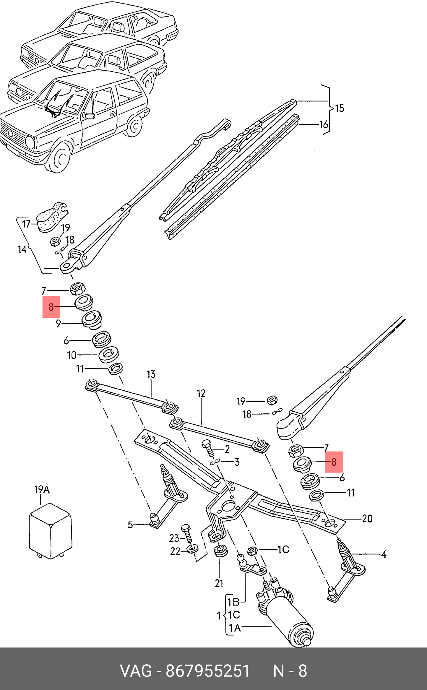 WASHER/SPACER , WIPER ARM