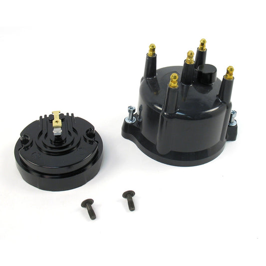 Pertronix D604711 Cap and Rotor Kit, 4 cyl Billet Black VW