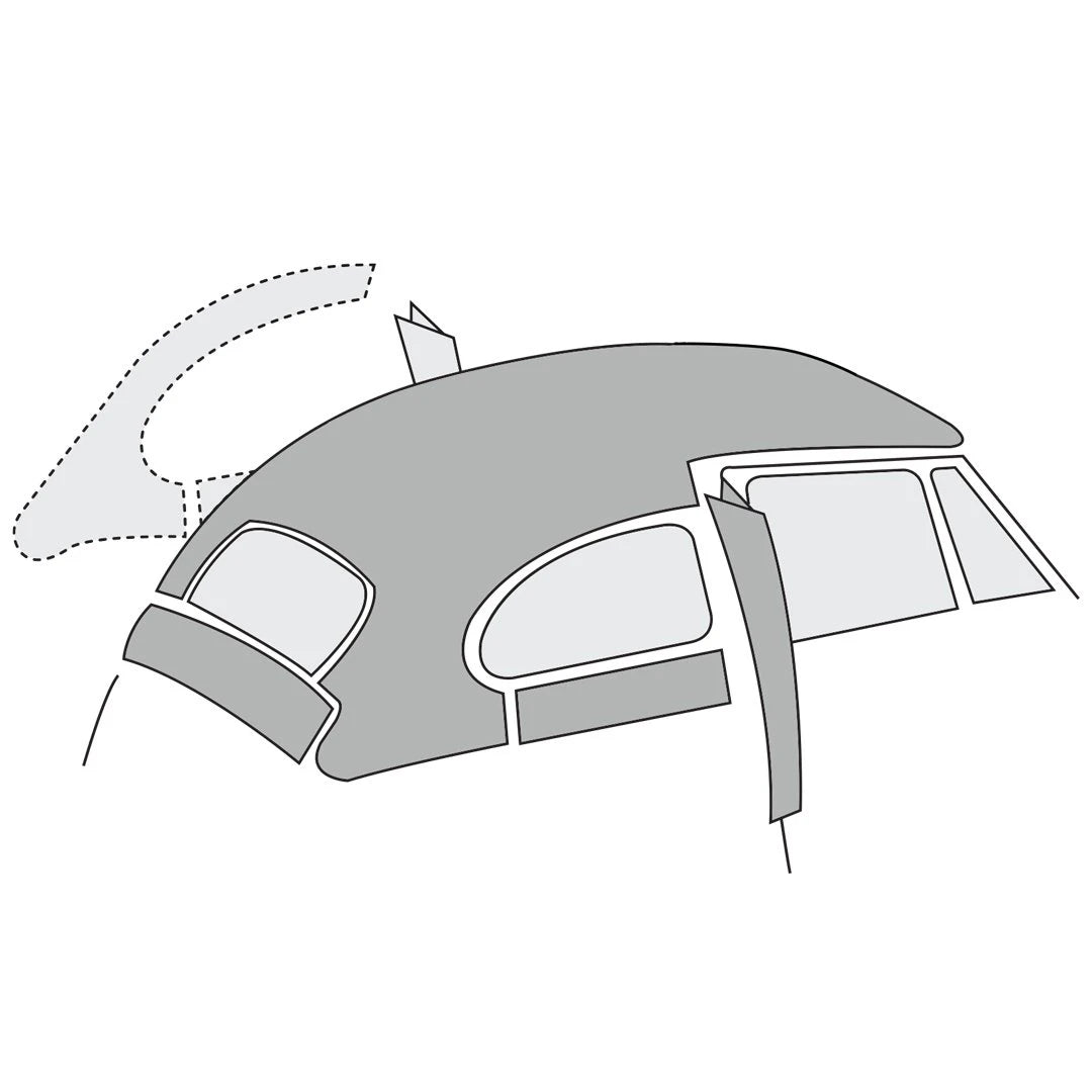 1947-67 Bug Sedan Headliner Easy Install W/Post Material Perforated Vinyl