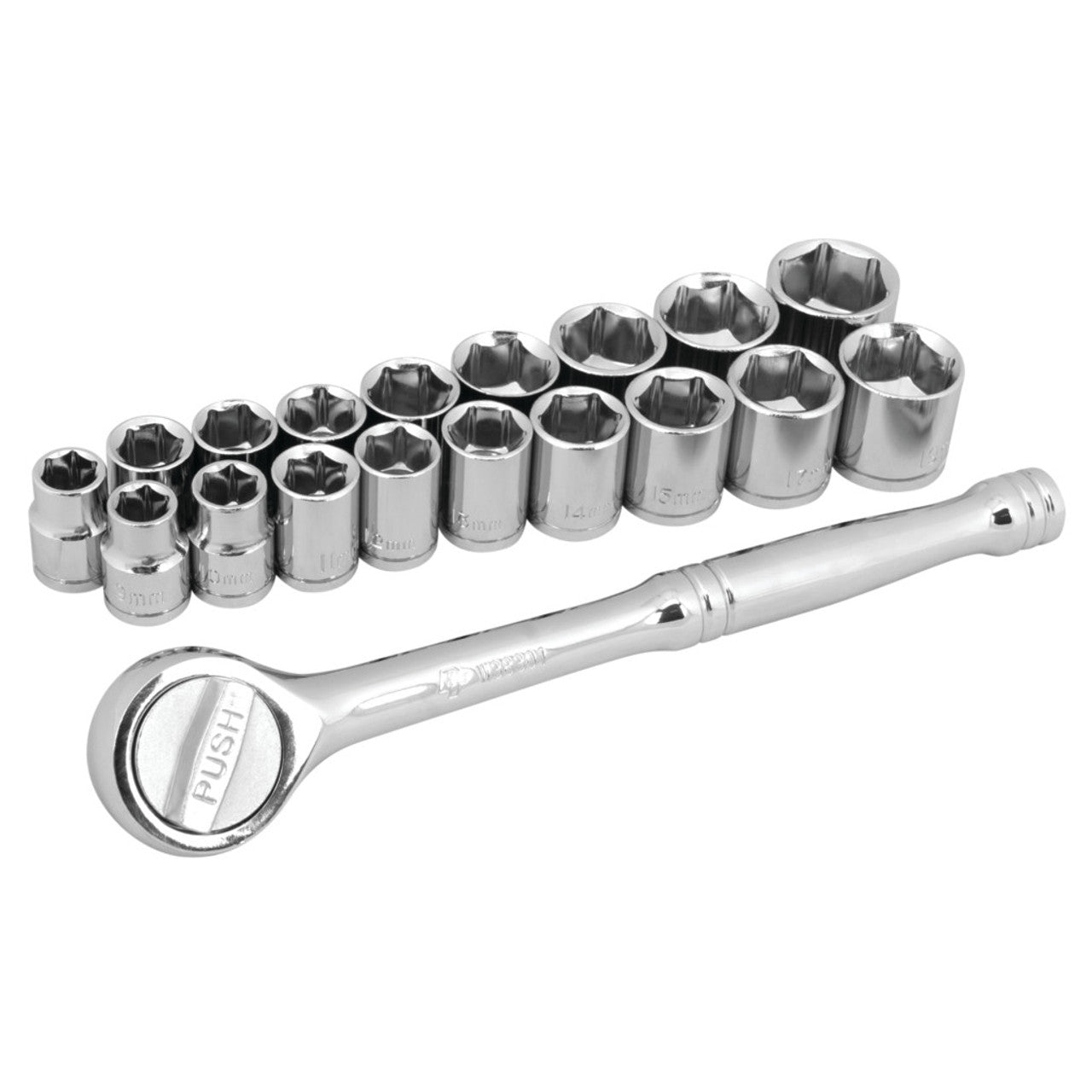 19 pc. 3/8" Dr. Socket Set Metric & SAE