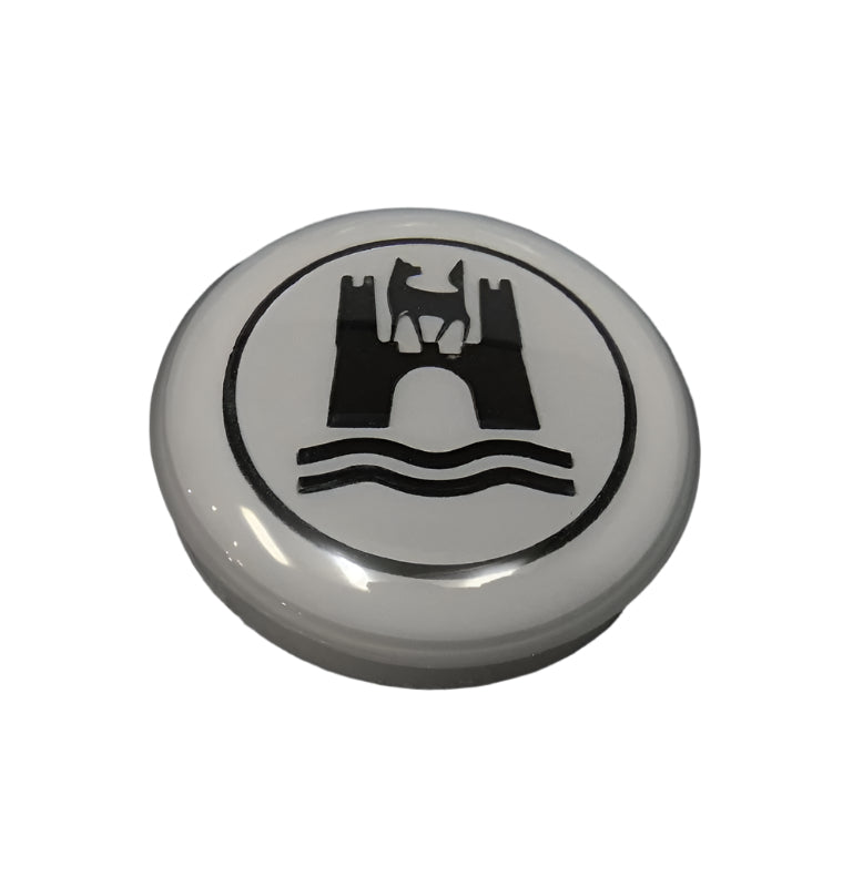 Wolfsburg Crest Horn Button, Grey/Black