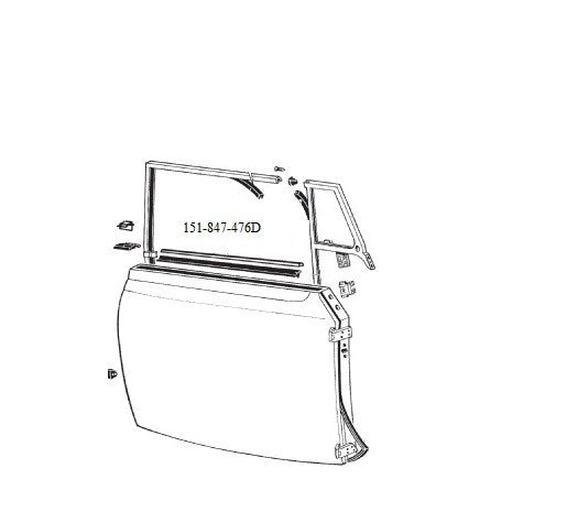 Outside Scraper w/ Chrome Molding. Right Side Only. (High Quality) - 1965-1979 VW Bug Convertible