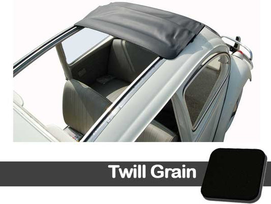 1956 Bug Sliding Rag Top Cover, (42.5 x 37) W/ Front Round & Rear Square Corners - Twill Grain (Canvas Substitute)