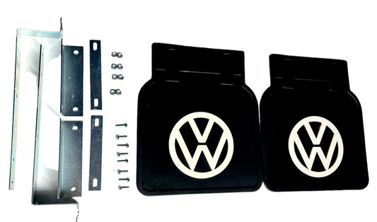 VW Black, Wht Logo Mud Flaps (Pair)