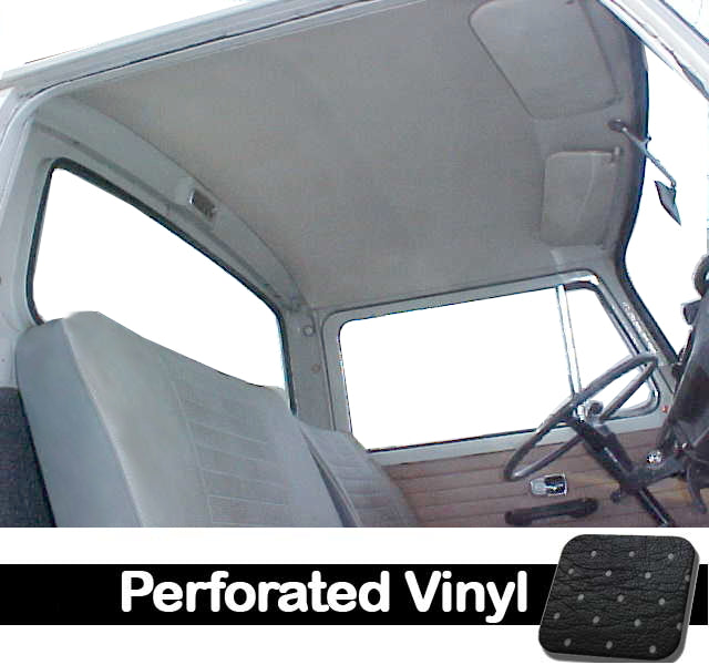 65-74 Bus Original Style Headliner, W/Post Mat., (Single Cab) - Perforated Vinyl
