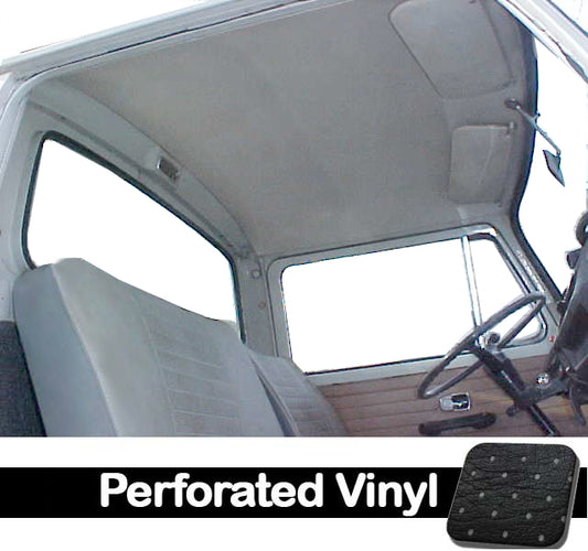 65-74 Bus Original Style Headliner, W/Post Mat., (Single Cab) - Perforated Vinyl