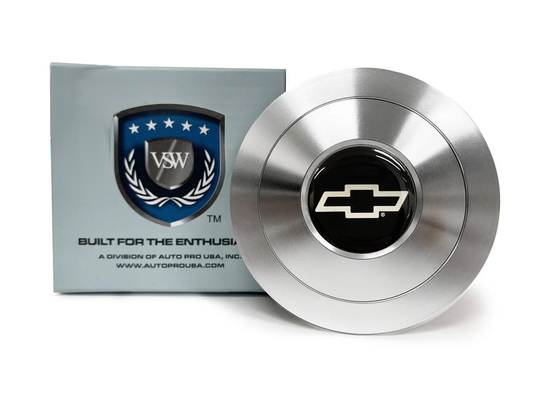 Premium S9 Horn Button with Silver Chevy Bow Tie Emblem