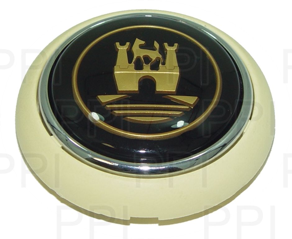 Bug 56-59, Bus 55-67 Horn Button Ivory/Black w/Gold Crest